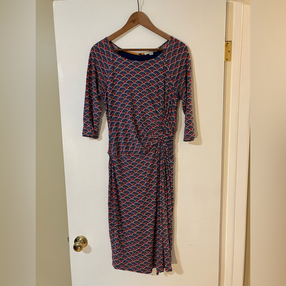 Boden 12L printed dress with 3/4 sleeves